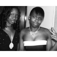 Models Morey Stanley and Morenike Davis